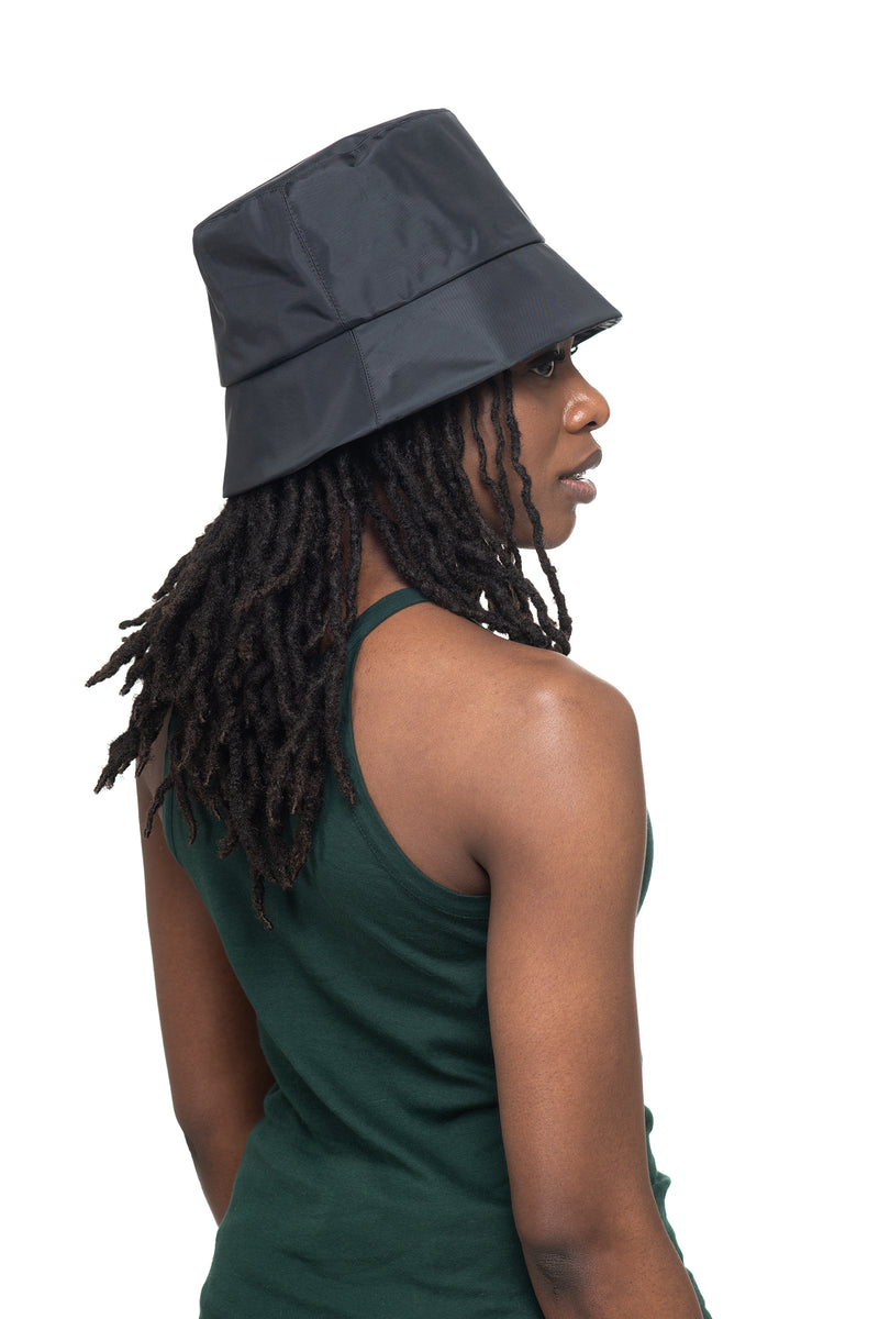 Black Nylon Bucket Hat Side 2