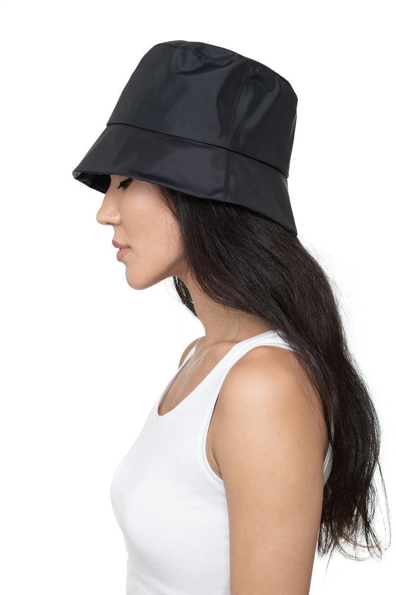 Black Nylon Bucket Hat Side 1