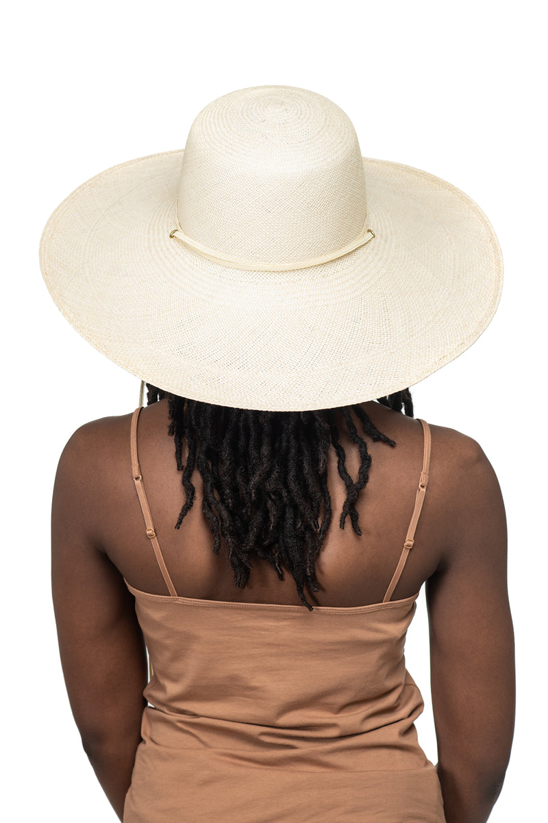Cream Panama Straw Hat Back 2