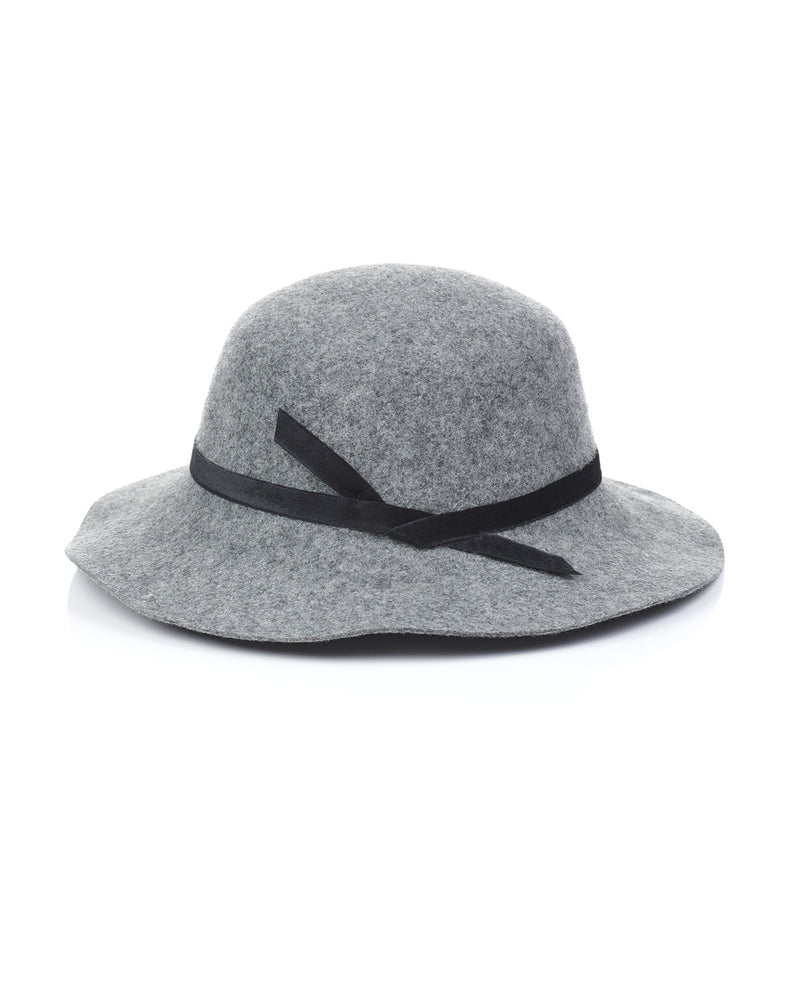 Grey Wool Felt Boho Hat Back