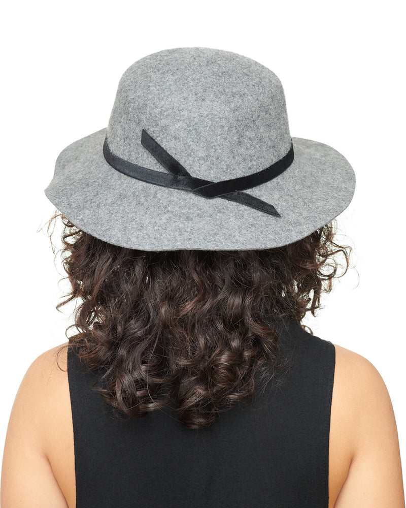 LAYD Grey Wool Felt Boho Hat Back