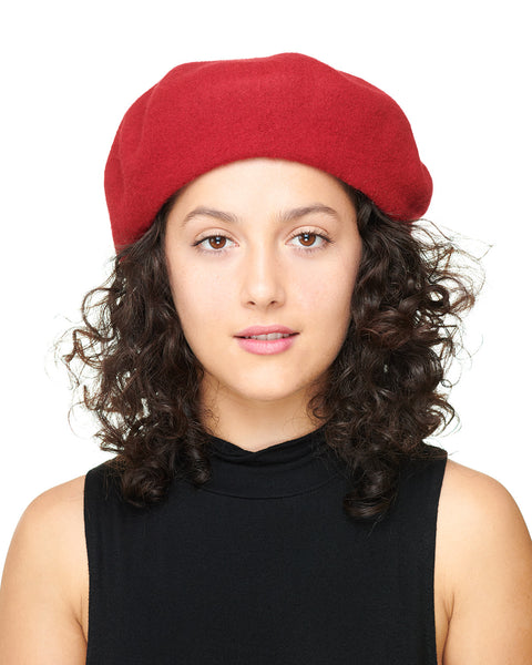 Red-Wool-Felt-Beret-  display picture 1