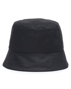 Black Linen Bucket Hat