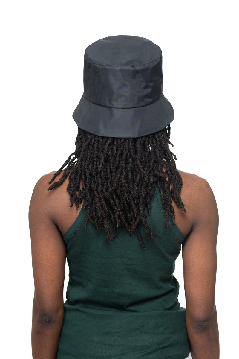 Black Nylon Bucket Hat Back 2