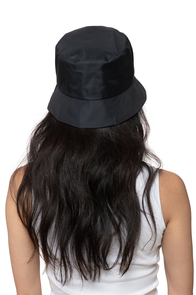 Black Nylon Bucket Hat Back 1