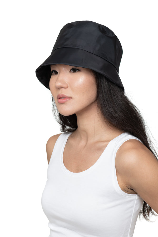 Black Nylon Bucket Hat Front 1