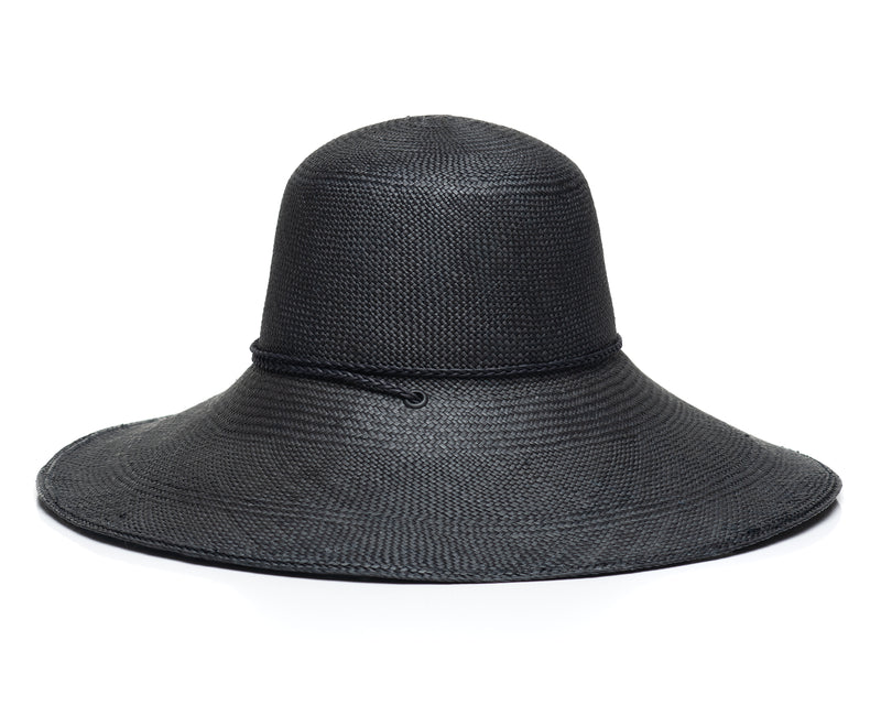 Black Panama Straw Hat Side