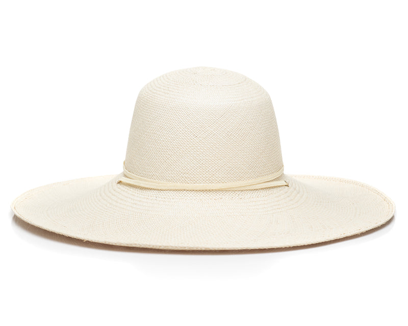 Cream Panama Straw Hat Back