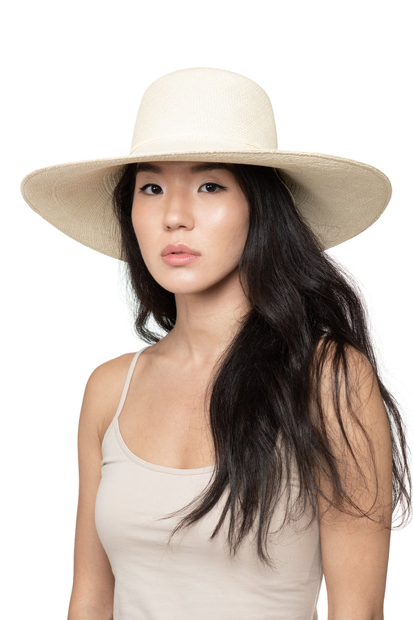 Cream Panama Straw Hat Front 1
