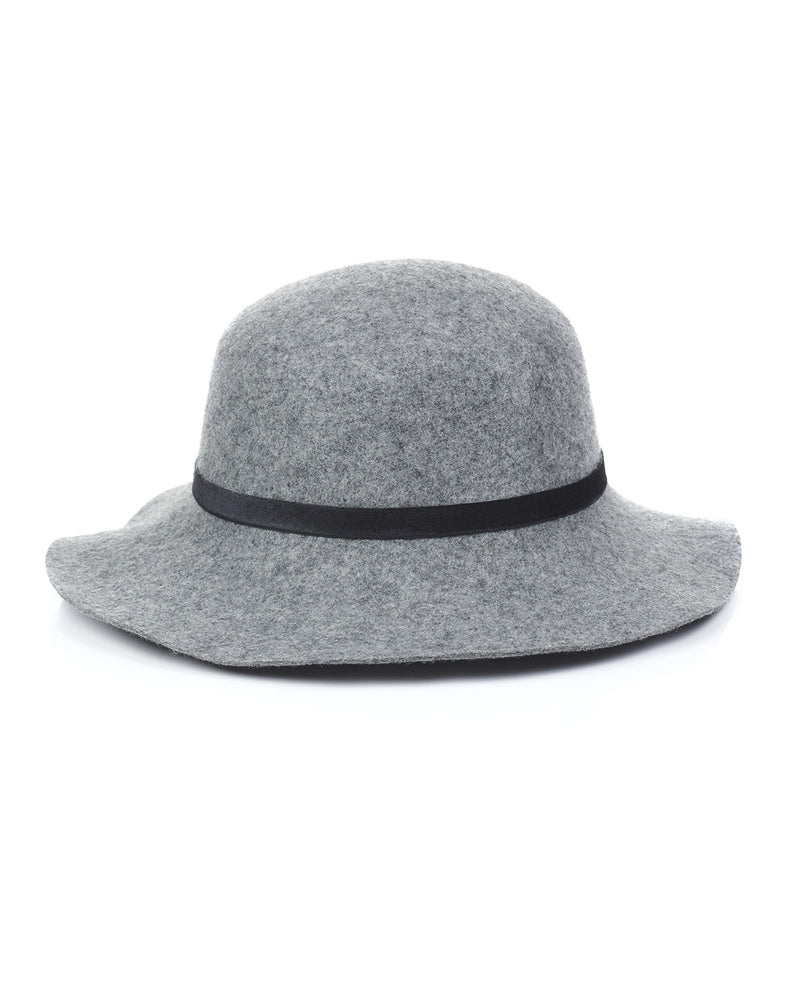 Grey Wool Felt Boho Hat
