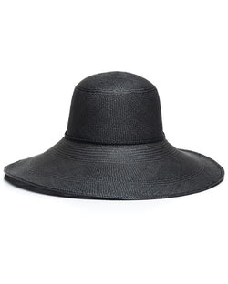 Black Panama Straw Hat Front